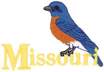 Missouri Bluebird Machine Embroidery Design