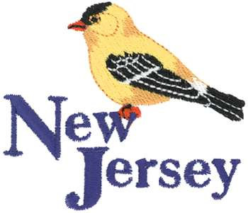 New Jersey Goldfinch Machine Embroidery Design