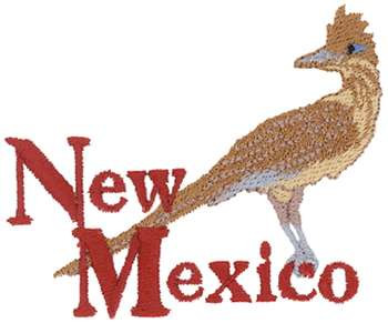 New Mexico Roadrunner Machine Embroidery Design