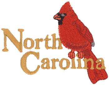 North Carolina Cardinal Machine Embroidery Design