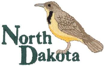 North Dakota Western Meadowlark Machine Embroidery Design