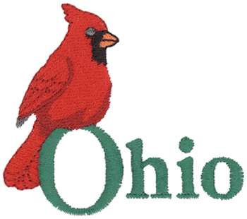 Ohio Cardinal Machine Embroidery Design