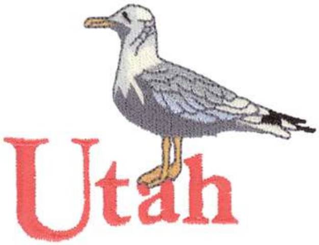 Picture of Utah California Gull Machine Embroidery Design