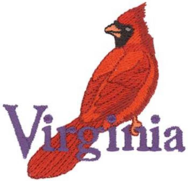 Picture of Virginia Cardinal Machine Embroidery Design