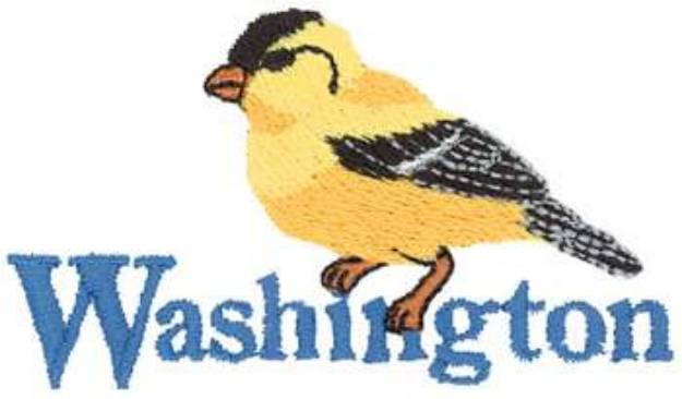Picture of Washington Willow Goldfinch Machine Embroidery Design
