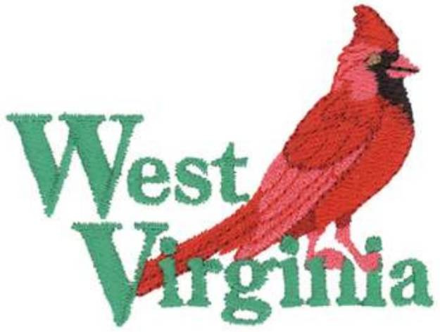 Picture of West Virginia Cardinal Machine Embroidery Design