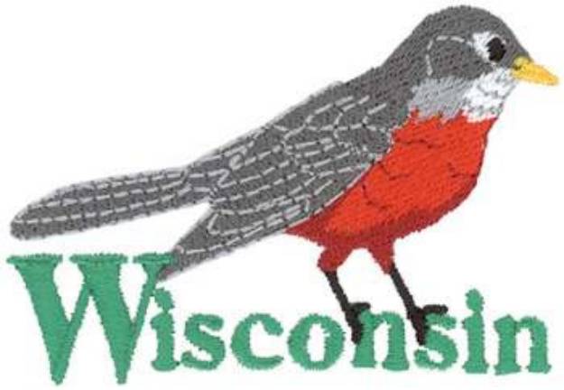 Picture of Wisconsin Robin Machine Embroidery Design