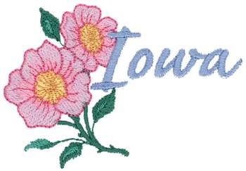 Iowa Wild Rose Machine Embroidery Design