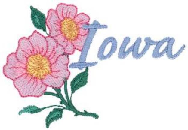 Picture of Iowa Wild Rose Machine Embroidery Design