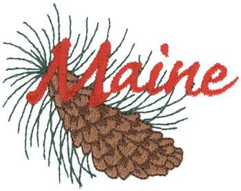 Maine White Pine Cone Machine Embroidery Design