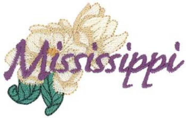Picture of Mississippi  Magnolia Machine Embroidery Design
