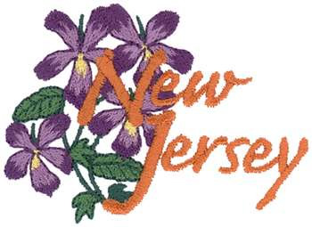 New Jersey Violet Machine Embroidery Design