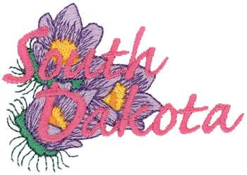 South Dakota Pasque Machine Embroidery Design