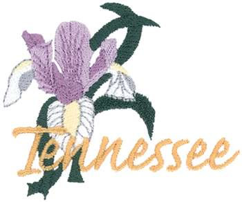 Tennessee Iris Machine Embroidery Design