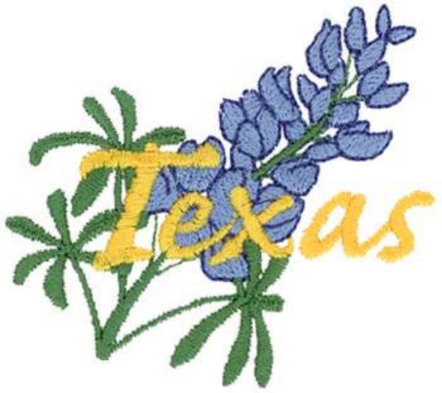 Picture of Texas Bluebonnet Machine Embroidery Design