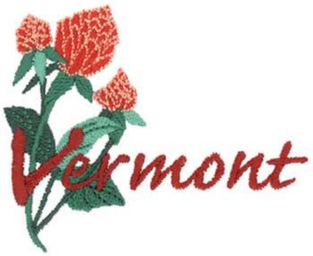 Picture of Vermont Red Clover Machine Embroidery Design