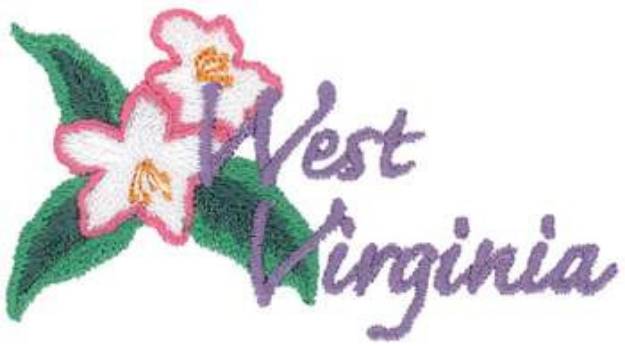 Picture of West Virginina Rhododendron Machine Embroidery Design
