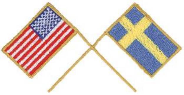 Picture of USA & Sweden Flag Machine Embroidery Design