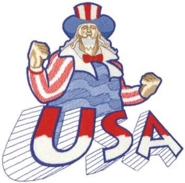 Picture of Uncle Sam & USA Machine Embroidery Design