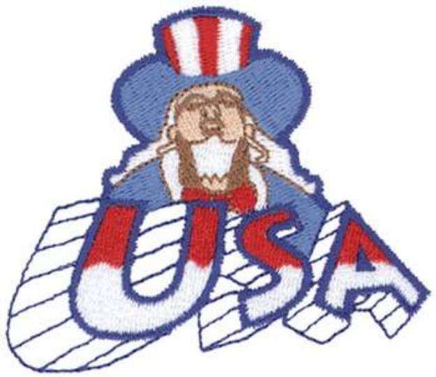 Picture of Uncle Sam & USA Machine Embroidery Design
