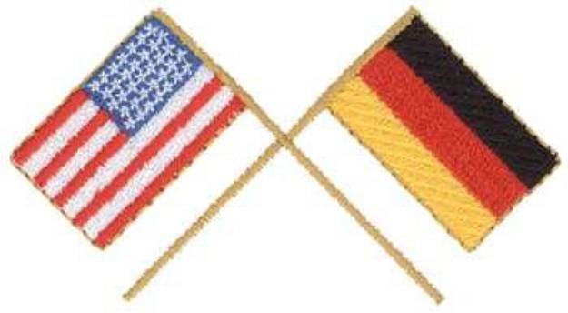 Picture of USA & Germany Flag Machine Embroidery Design