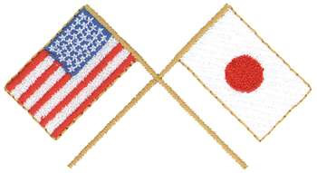 USA & Japan Flag Machine Embroidery Design