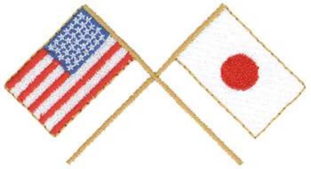 Picture of USA & Japan Flag Machine Embroidery Design