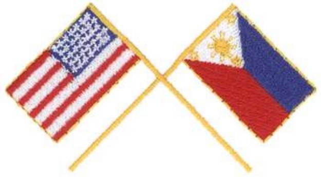 Picture of USA & Phillipines Flag Machine Embroidery Design