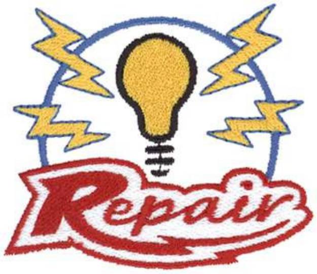 Picture of Electric Repair Logo Machine Embroidery Design