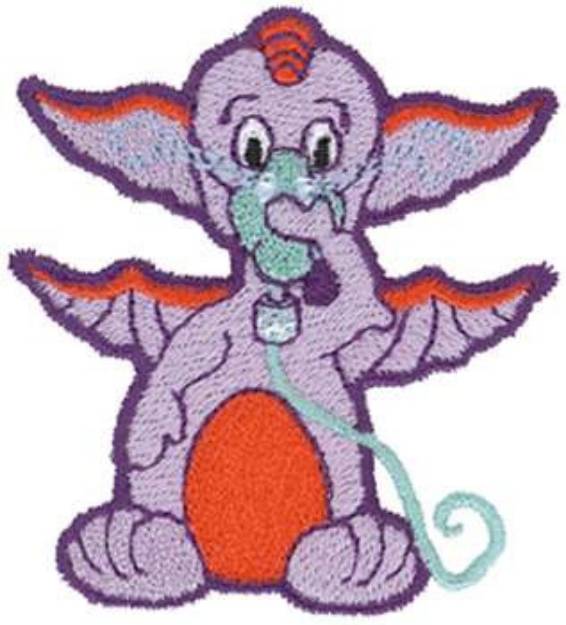 Picture of Dragon & Oxygen Mask Machine Embroidery Design
