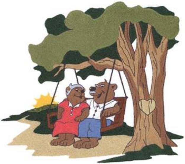 Picture of Bear Couple Machine Embroidery Design