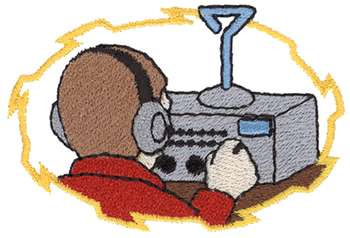 Ham Radio Operator Machine Embroidery Design