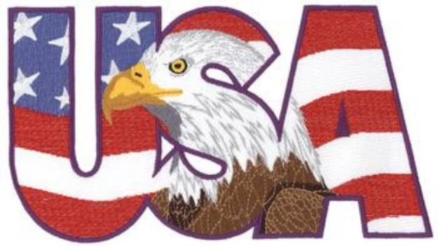 Picture of Usa & Eagle W/light Fills Machine Embroidery Design