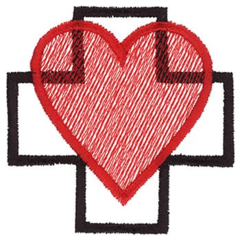 Heart & Cross Machine Embroidery Design