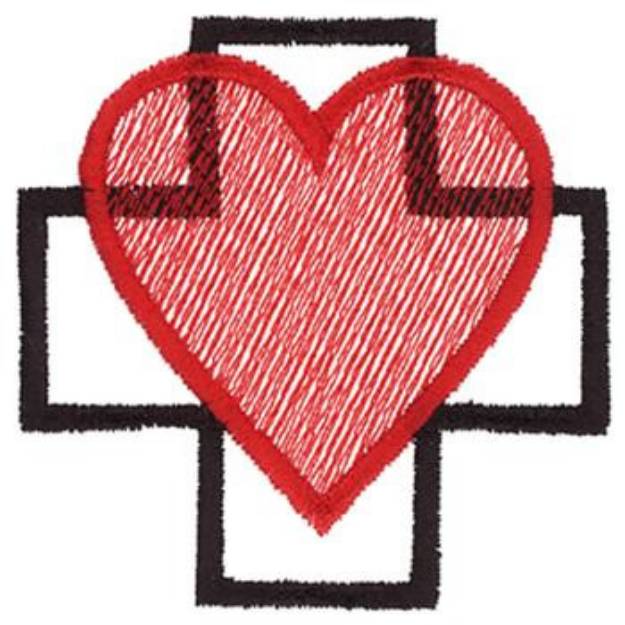 Picture of Heart & Cross Machine Embroidery Design