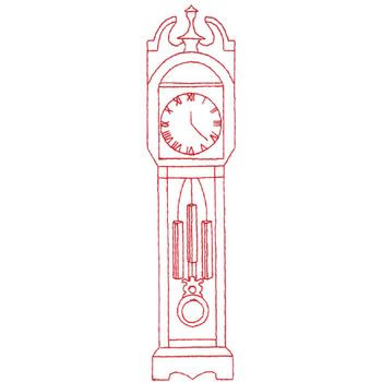 Grandfather Clock Machine Embroidery Design