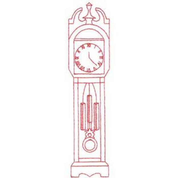 Picture of Grandfather Clock Machine Embroidery Design