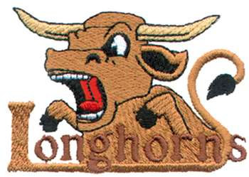 Longhorns Mascot Machine Embroidery Design