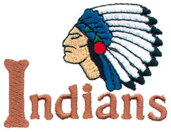 Indians Mascot Machine Embroidery Design