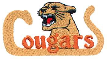 Cougars Mascot Machine Embroidery Design