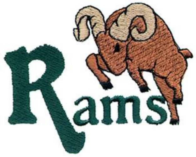 Picture of Rams Mascot Machine Embroidery Design