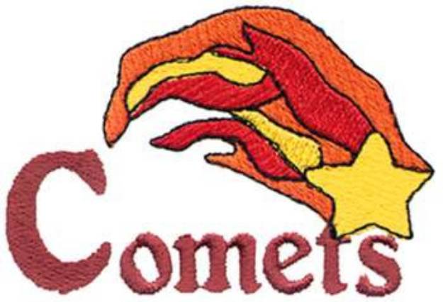 Picture of Comets Mascot Machine Embroidery Design