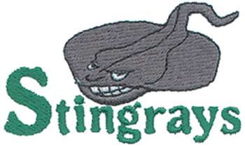 Stingrays Mascot Machine Embroidery Design