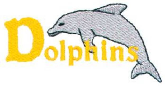 Picture of Dolphins Mascot Machine Embroidery Design