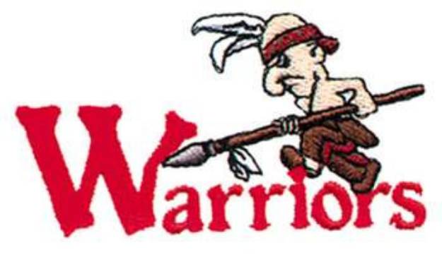 Picture of Warriors Mascot Machine Embroidery Design