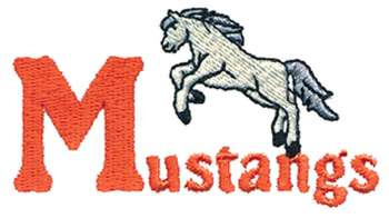 Mustangs Mascot Machine Embroidery Design