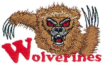 Wolverines Mascot Machine Embroidery Design