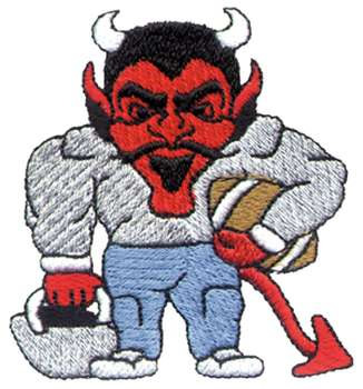 Football Devil Machine Embroidery Design