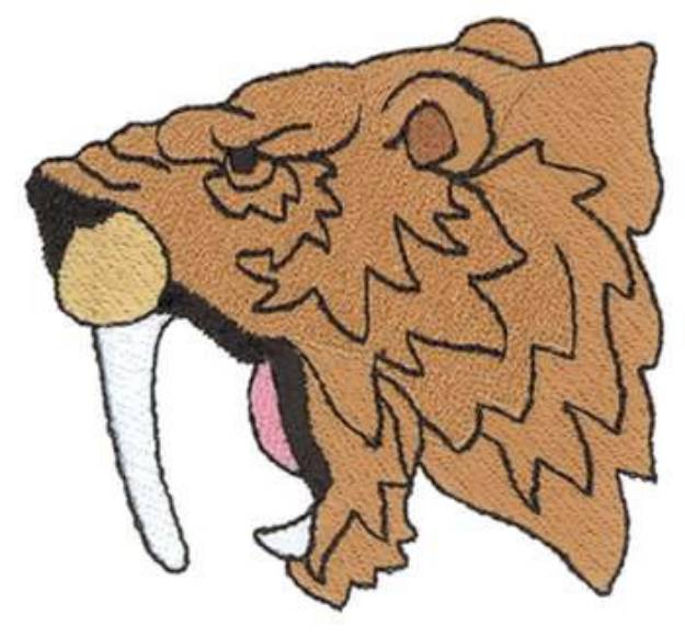 Picture of Saber-Toothed Tiger Head Machine Embroidery Design