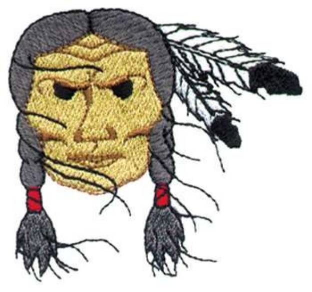 Picture of Indian Head Mascot Machine Embroidery Design